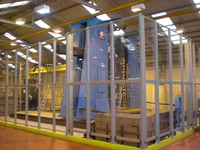 Industrial partitioning built using aluminium profile