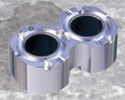 High precision bushing blocks made from GGB proprietary aluminium alloys.