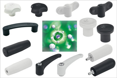 Elesa SAN components with silver ions for sanitisation against microbes, bacteria and fungi